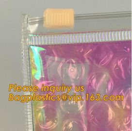 transparent slider zipper bubble bag，Reusable portable PE bubble wine bottle protector bag,k bubble bag,slider pac supplier