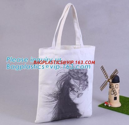 Custom Printed Organic shopping small tote drawstring cotton canvas bag,Eco-friendly printed grocery canvas shopping bag supplier
