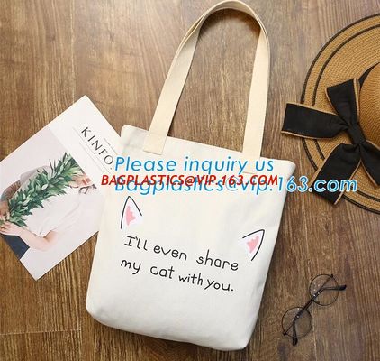 Custom Printed Organic shopping small tote drawstring cotton canvas bag,Eco-friendly printed grocery canvas shopping bag supplier