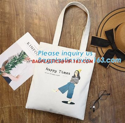 Custom Printed Organic shopping small tote drawstring cotton canvas bag,Eco-friendly printed grocery canvas shopping bag supplier