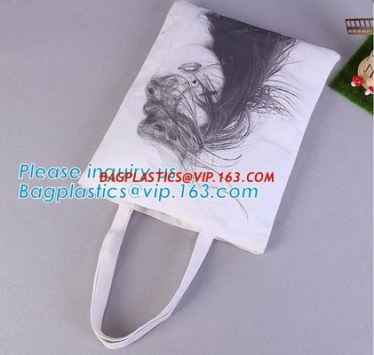 Custom Printed Organic shopping small tote drawstring cotton canvas bag,Eco-friendly printed grocery canvas shopping bag supplier