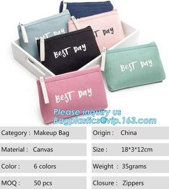 Custom Pouch Travel Cute Canvas Cosmetic Bag,Custom Design small cotton canvas zipper pouch,Pouch Travel Plain Folding C supplier