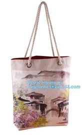 Handmade Canvas Tote Bag ,Leather Handle Canvas Bag,Heavy Canvas Tote Bag,Eco Friendly Shopping Bag Fashion Cheap Cotton supplier