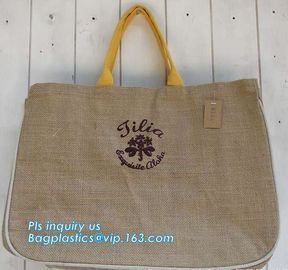 Reusable Jute Shopping Bag With Logo Wholesale,Wholesale tote plain shopping jute bag,eco friendly small standard size f supplier