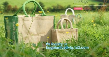 eco friendly small standard size foldable natural jute shopping bag handle hessian tote bag,printed natural jute shoppin supplier