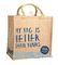 eco friendly small standard size foldable natural jute shopping bag handle hessian tote bag,printed natural jute shoppin supplier