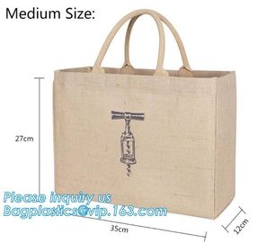 Custom eco friendly waterproof tote shopping jute pouch bag burlap linen packing gift bag with logo print bagease packag supplier