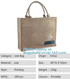 Profession eco-friendly portable waterproof jute bag with log,custom jute shopping bag,grocery jute reusable foldable sh supplier