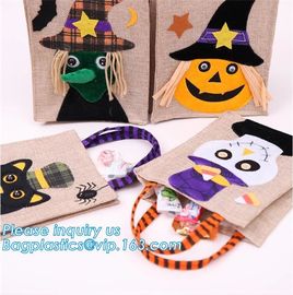 eco-friendly portable halloween linen tote jute bag with logo custom, ester, wedding, burthday, party, grand event happy supplier