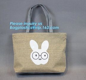 Customized printed logo laminated shopping tote jute bags with handle,Fashion and environmental custom jute shopping bag supplier