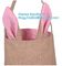 burlap easter tote, bunny ear kid Jute Shopping Bag With Leather Handles,cambric bag,Custom logo jute tote shopping bag supplier