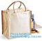 Natural Burlap Tote Shopping Bags Reusable Jute Bags with Full Gusset with Handles Laminated Interior tote shopper pack supplier
