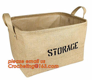 100% jute storage basket,natural jute material collapsible decorative storage basket,Home handmade jute woven rope toy s supplier