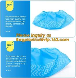 Disposable elastic pe/cpe non-woven shoes cover,Disposable waterproof CPE+PP non-woven shoe cover,Disposable nonwoven sh supplier