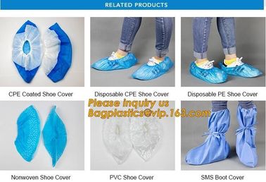 THICK DISPOSABLE,DUST-PROOF,CPE COATED,SMS BOOT COVER,NON WOVEN SHOE COVER,heavy duty polypropylene fabric shoes cover supplier