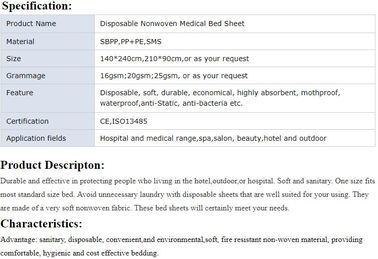 Medical non-woven sterile disposable surgical bed sheet,Bed Sheets Disposable Non woven Medical Bedsheet,medical paper b supplier