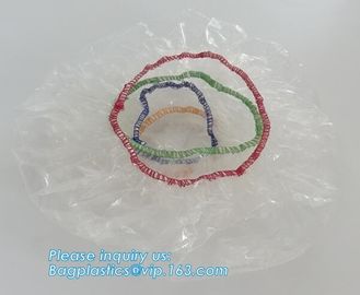 disposable PE shower cap wholesale plastic waterproof shower cap,PE shower cap with elastic band,hotel shower cap biodeg supplier