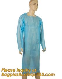 Disposable CPE plastic gown/Plastic coat Elastic cuff/Thumb Cuff,disposable hospital CPE isolation gown /protection gown supplier