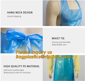 Disposable CPE plastic gown/Plastic coat Elastic cuff/Thumb Cuff,disposable hospital CPE isolation gown /protection gown supplier