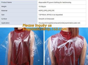 Disposable CPE plastic gown/Plastic coat Elastic cuff/Thumb Cuff,disposable hospital CPE isolation gown /protection gown supplier