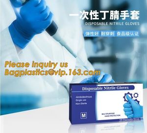 Disposable Black Powder free Nitrile Gloves,Disposable Cleanroom White Work Nitrile Gloves,Blue Color S-L Size Non Steri supplier