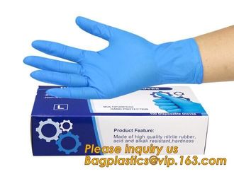 Blue Non-Medical Biodegradable Disposable Powder Free Examination Nitrile Gloves,Hand Gloves Manufacturers powder free n supplier