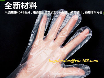 biodegradable compostable disposable plastic pe food handlng gloves, pac,iDisposable Transparent HDPE PE Plastic Gloves supplier