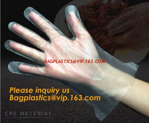 kitchen cooking barbecue plastic gloves pe disposable gloves waterproof,polyethylene plastic disposable gloves for food supplier
