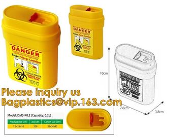 Disposal sharp container for store and dispose of medical waste,Cheap Disposable Plastic Medical Sharp Safe Container 1L supplier