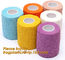 Nonwoven Self Adhesive Colored Vet Wrap Pet Care Sports Elastic Cohesive Bandage,100% cotton zinc-paste elastic bandages supplier