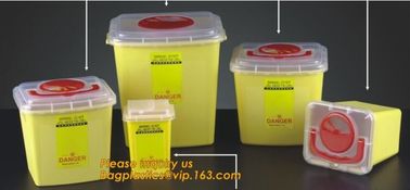 yellow round shape 0.8L 2L 4L 6L bio medical waste bin square medical sharp 8L 24L container medical BAGEASE BAGPLASTICS supplier