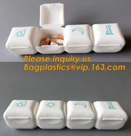 Clear Cute Round small Plastic Weekly 7 Days Pill Box,eco-friendly wholesale plastic pill box, high quality pill case, c supplier