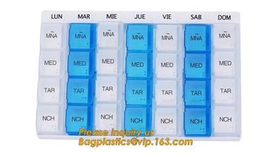 Large Weekly Medication Capsule Pill Box,Fashionable portable pocket size pill box with cover easy open pill box organiz supplier