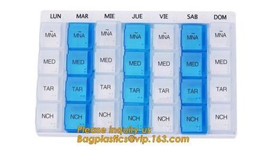 Large Weekly Medication Capsule Pill Box,Fashionable portable pocket size pill box with cover easy open pill box organiz supplier