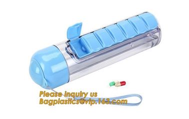 Travel Water bottle, Pill reminder modern pill box white oem, funny pill box with timer alarm decorate, water bottle box supplier