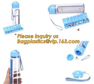 Travel Water bottle, Pill reminder modern pill box white oem, funny pill box with timer alarm decorate, water bottle box supplier