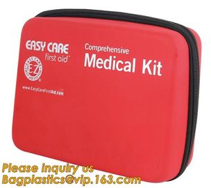 Red pu leather waterproof mini eva first aid kit case,first aid box plastic case carrying case,Medical Multi-functional supplier