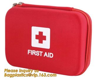 Red pu leather waterproof mini eva first aid kit case,first aid box plastic case carrying case,Medical Multi-functional supplier