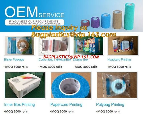 Cohesive Flexible Bandage Cotton Cohesive Bandage sports tape Mixed Color Self Adhesive elastic bandage bagplastics pac supplier