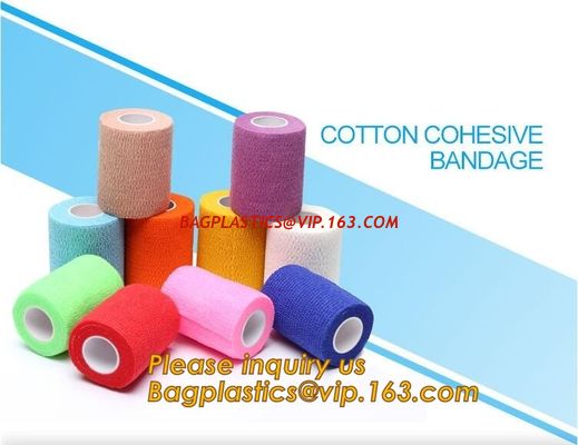 Cohesive Flexible Bandage Cotton Cohesive Bandage sports tape Mixed Color Self Adhesive elastic bandage bagplastics pac supplier