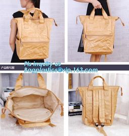 Waterproof ultra - light tyvek backpack washable tyvek paper shoulders Bag, Tyvek paper bag washable kraft paper backpac supplier