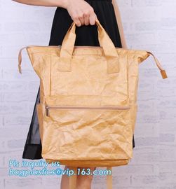 Eco Reusable tyvek paper Shopping Bag, Tyvek Brown Paper Lunch Bag Cooler Bag, foldable dupont tyvek paper bag with your supplier
