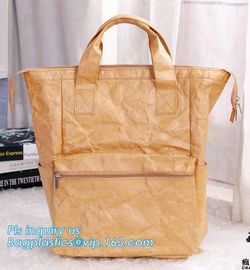 Eco Reusable tyvek paper Shopping Bag, Tyvek Brown Paper Lunch Bag Cooler Bag, foldable dupont tyvek paper bag with your supplier