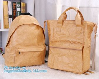 Eco Reusable tyvek paper Shopping Bag, Tyvek Brown Paper Lunch Bag Cooler Bag, foldable dupont tyvek paper bag with your supplier