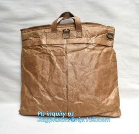 Tyvek paper brown laptop backpack/rucksack, waterproof kids school bag tyvek backpack, drawing tyvek paper backpack supplier