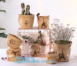 colorful gold TYVEK washable paper garden pots flower pot storage bag,Washable Kraft Paper planter ,kraft paper planter supplier