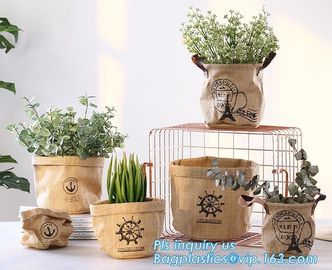 colorful gold TYVEK washable paper garden pots flower pot storage bag,Washable Kraft Paper planter ,kraft paper planter supplier