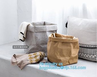 FREE SHIPPING Washable kraft paper laundry basket household storage bag DuPont tyvek paper shopping bag bagease bagplast supplier