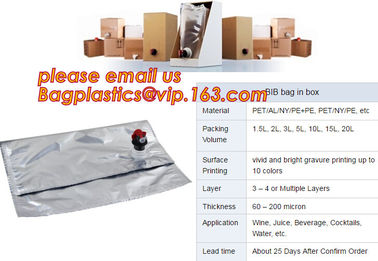 3l 5l 10l bag in box packaging wine bag with vitop tap,5L/10L/20L transparent/VMPET wine bag in a box/bag in box/liquid supplier