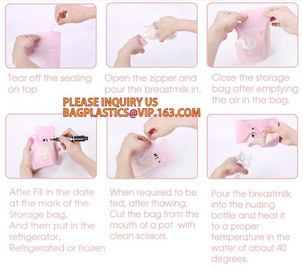 top quality micron nylon filter mesh nut milk Double zipper bpa free food grade liquid plastic breast milk storage bags, supplier